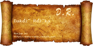 Dakó Réka névjegykártya